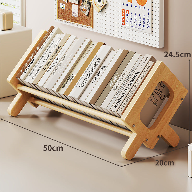 Abgewinkelter Bambus-Desktop-Buch- und Zeitschriftenständer mit rutschfesten Stäben