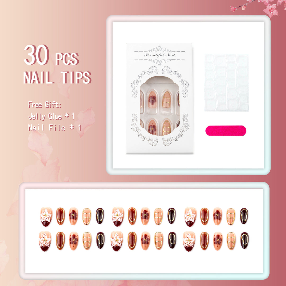 Blumenmotiv Press-On Nagelset
