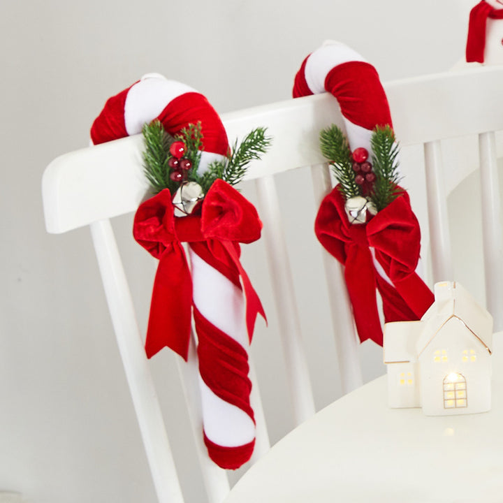 Samtig Weihnachts-Zuckerstangen-Dekorationsset