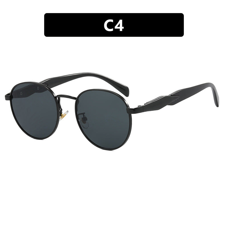 Damen runde Sonnenbrille mit elegantem, goldenen Rahmen und UV-Schutz Karnz
