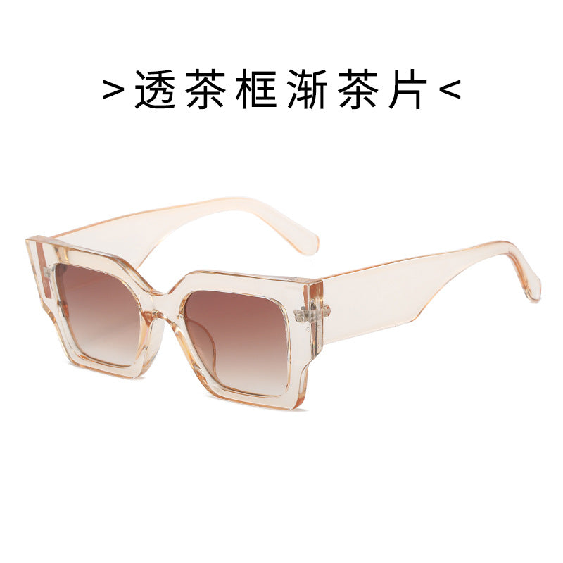 Damen Modische quadratische Sonnenbrille mit breitem Rahmen und UV-Schutz Karnz