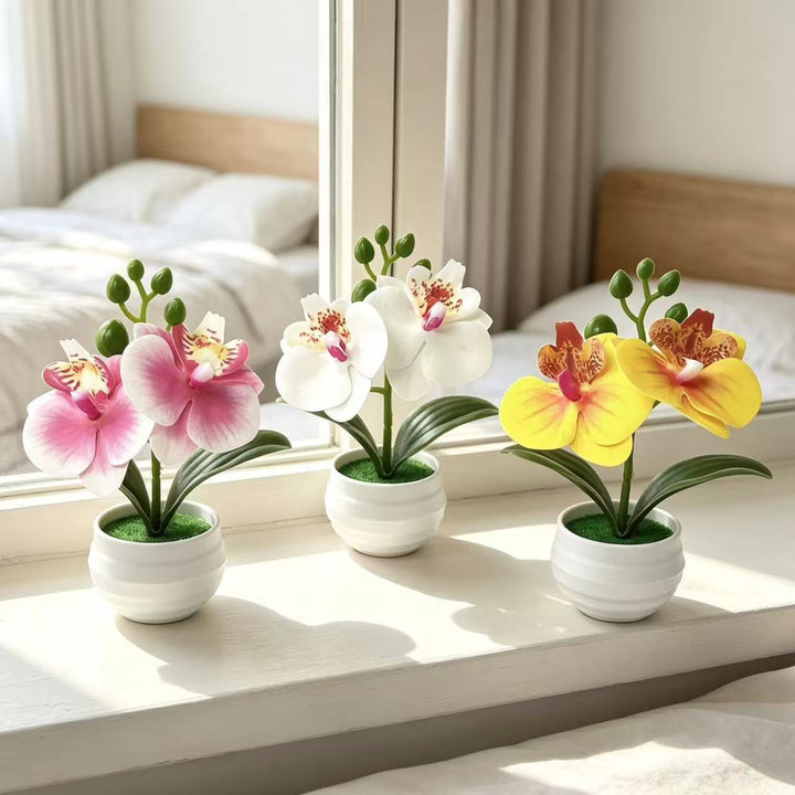 Realistische künstliche Orchideenpflanzenarrangement für die Home-Dekoration