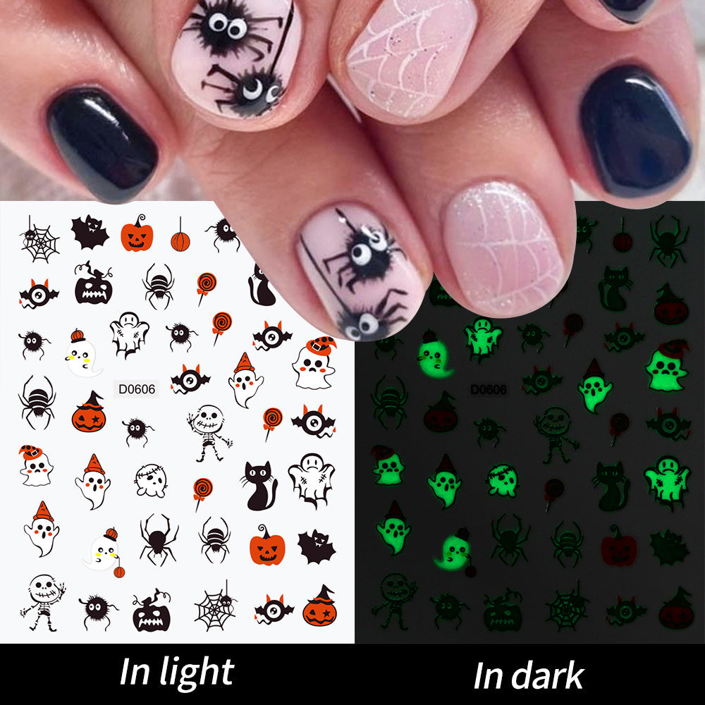 Leuchtende Geister-Nagelkunst Aufkleber Set
