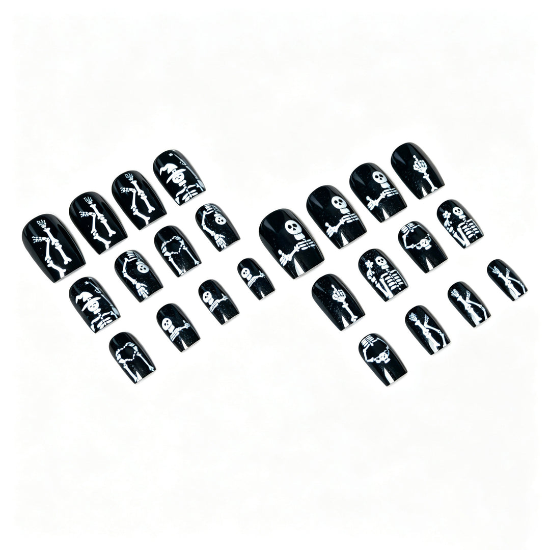 Halloween-Themen Skelett Nagel Kunst Set