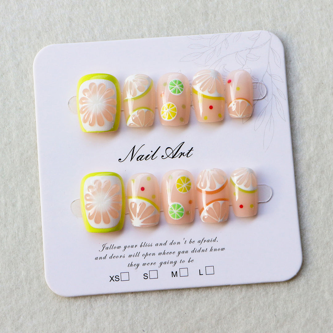 Spaß Zitrus-inspiriertes Press-On Nagelkunstset