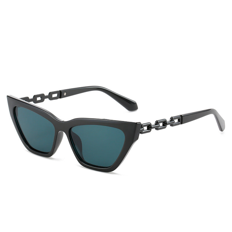 Damen Cat-Eye Sonnenbrille mit modernem Kettenrahmen Karnz
