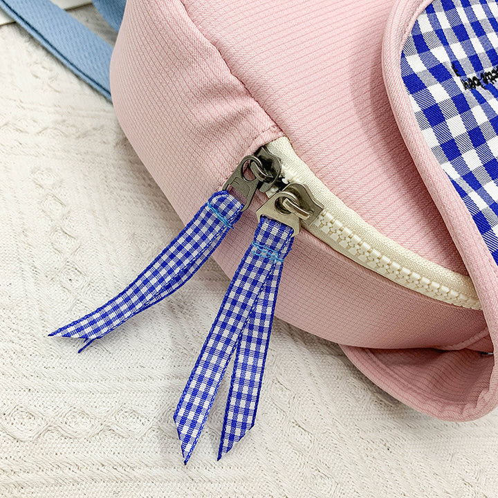 Süße Gingham-Muster isolierte Lunch Tasche Karnz