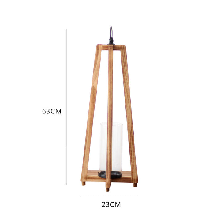 Elegante Laterne aus Holz und Glas Karnz