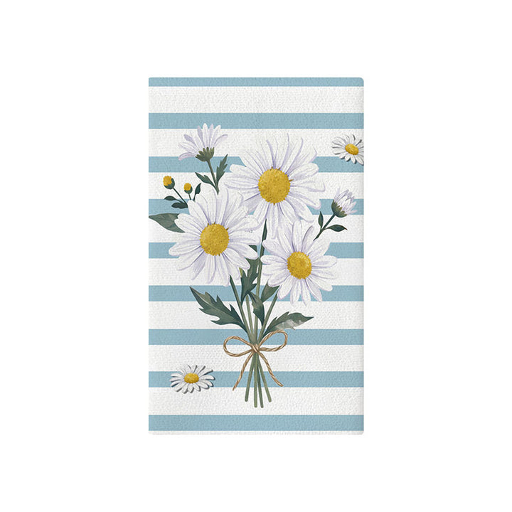 Dekorativer Baumwoll-Leinen Küchentuch mit Aquarell-Wildblumen- und Kolibri-Druck