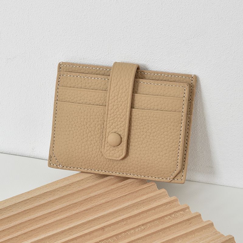 Premium Leder Snapverschluss Kartenhalter Karnz