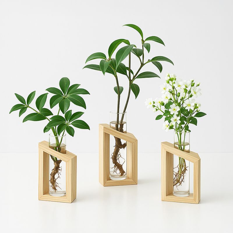 Elegantes Glas Pflanzenhalter-Set für die Wohnkultur