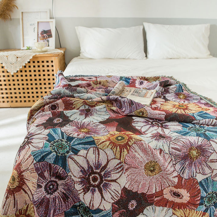 Florale Woven Werfen Decke