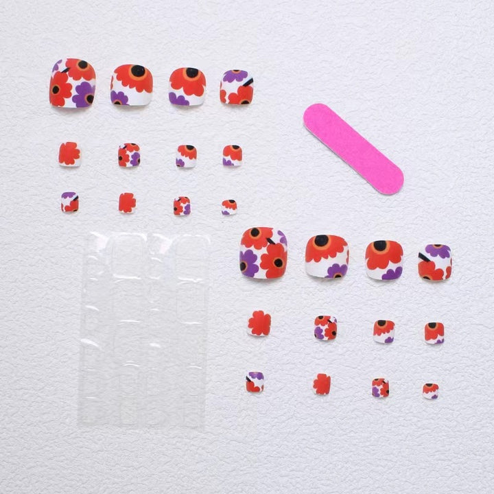 Kreative florale Druck Press-on Zehennägel Karnz