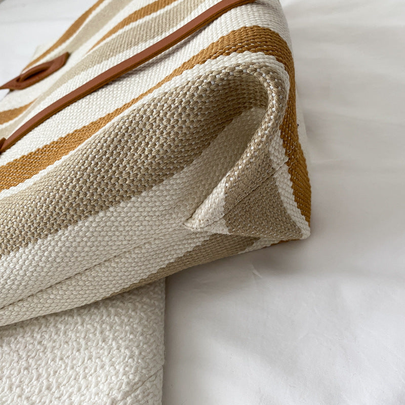 Gestreifte Woven Strand Tasche