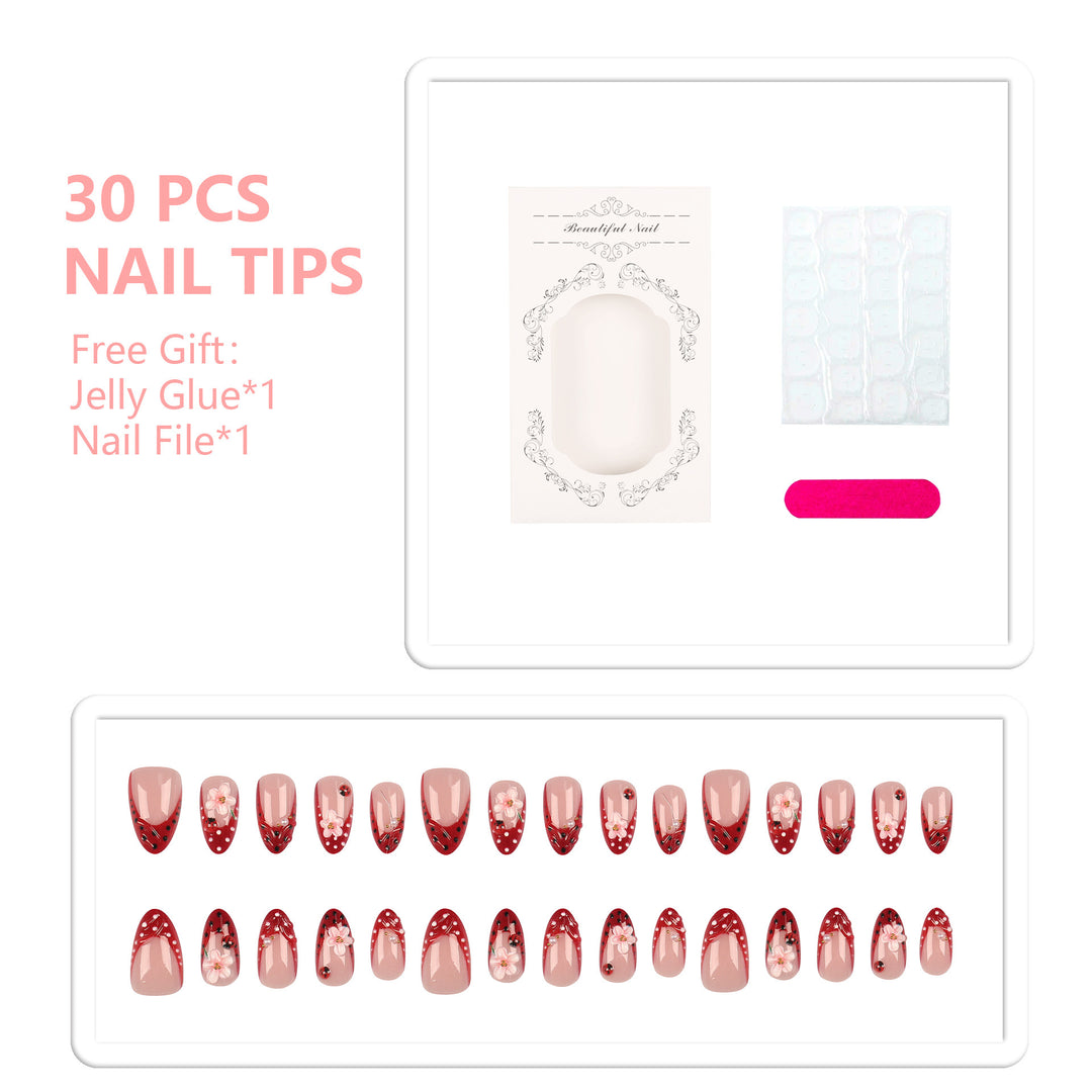 Elegantes Florales Design Press-On Nails Set