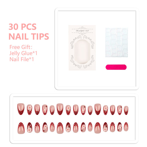 Elegantes Florales Design Press-On Nails Set