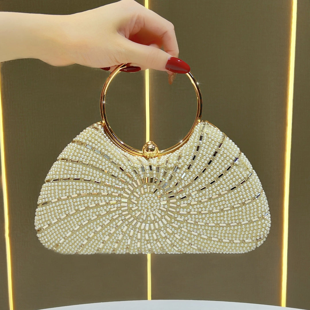 Dekorativer Perlen Clutch Abendtasche
