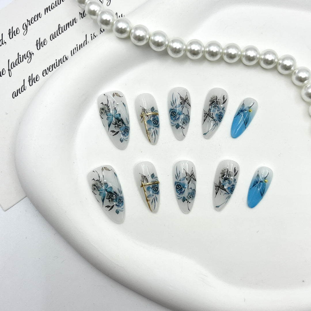 Floral Artistisches Press-On Nagel Set
