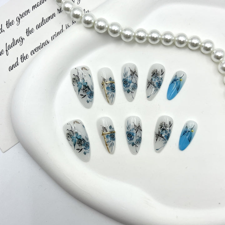 Floral Artistisches Press-On Nagel Set