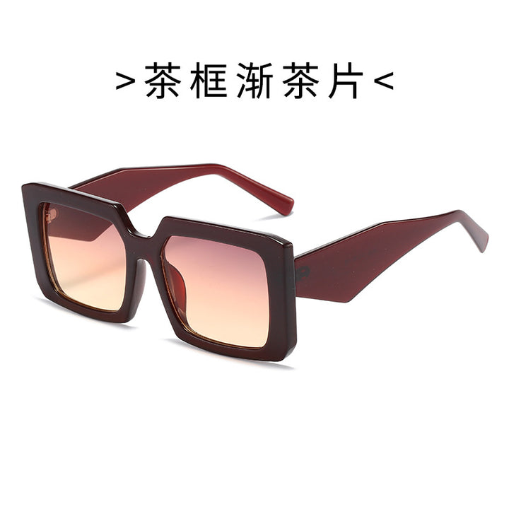 Damen Geometrische Sonnenbrille mit breitem Rahmen Karnz