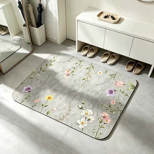 Florales Design Gedächtnisschaum Badmatte