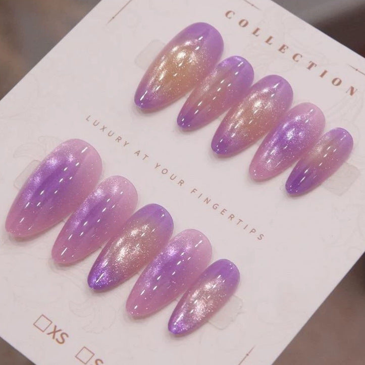 Elegante Ombre Press-On Nagelkunst