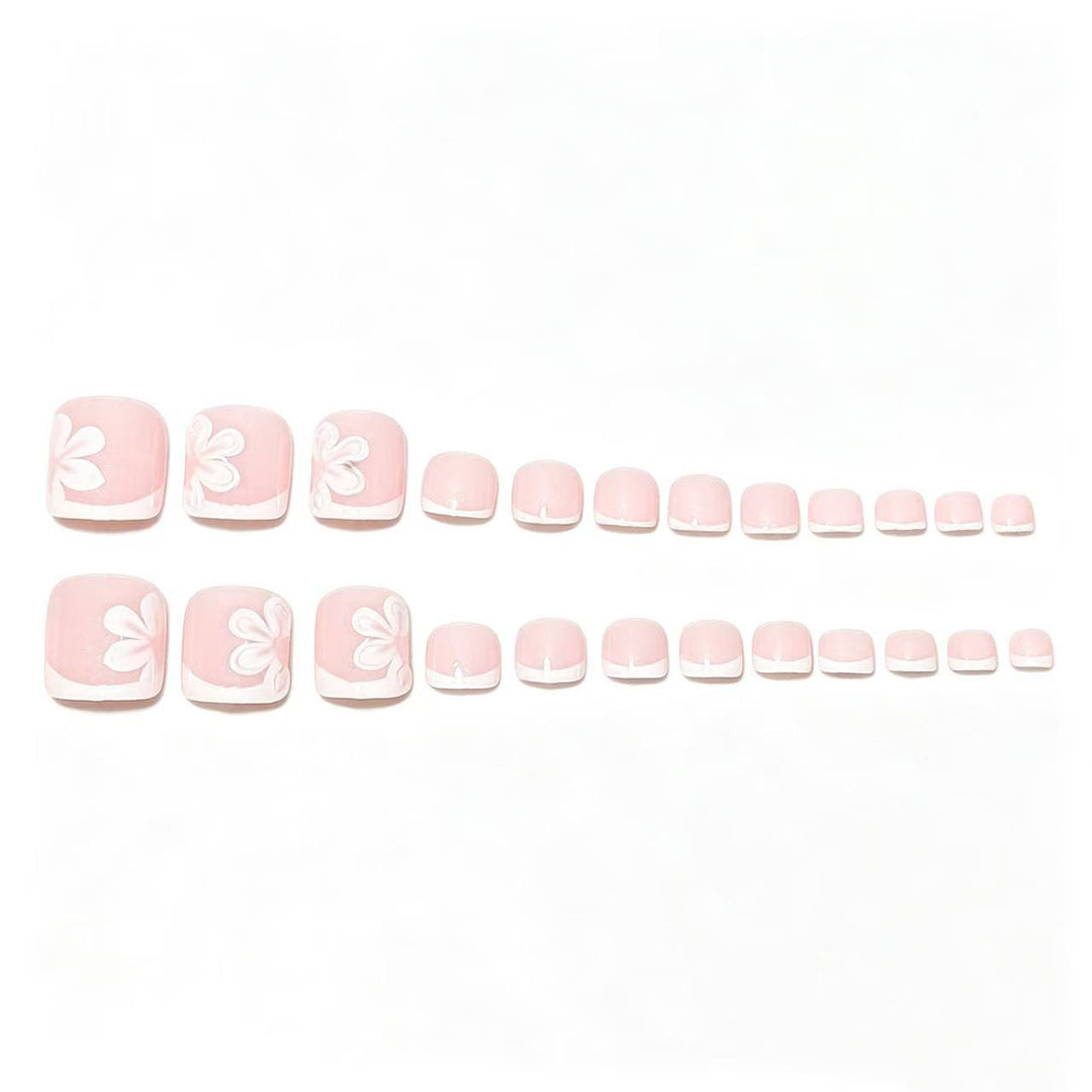 Elegantes French Tip Pediküre Set Karnz