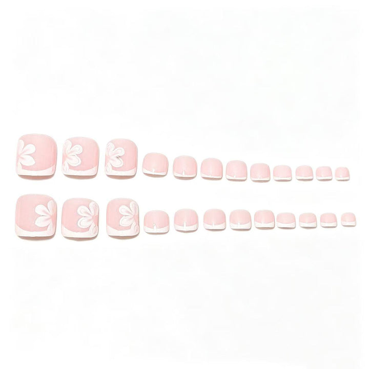 Elegantes French Tip Pediküre Set Karnz