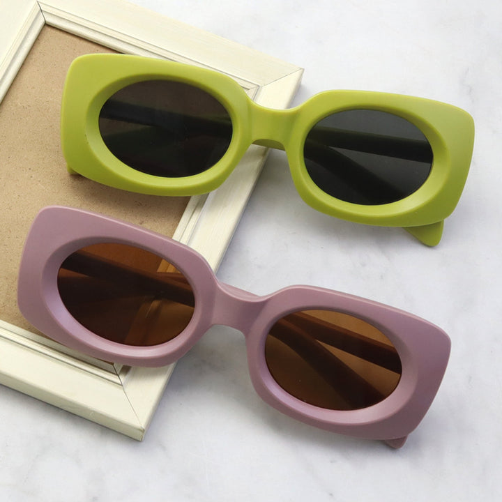 Zeitgenössische Matte Quadratische Sonnenbrille Karnz