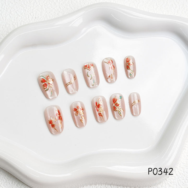 Floral-Design Press-On Nail Set 1790745719