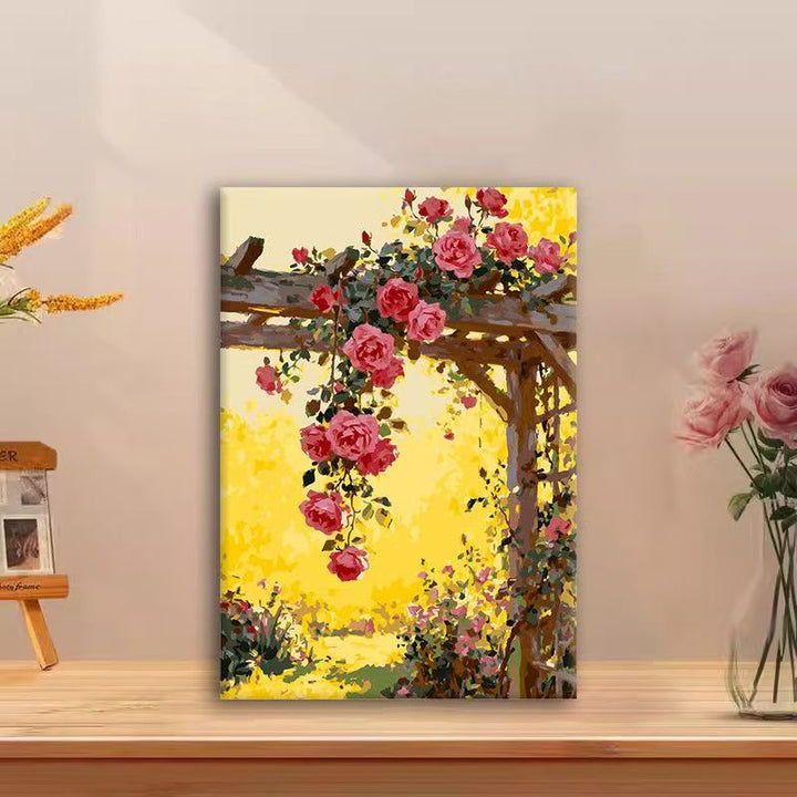 Blumengemustertes Leinwand-Wandkunst Karnz