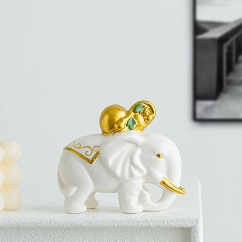 Elegante Elefantenfigur aus hochwertiger Keramik Karnz