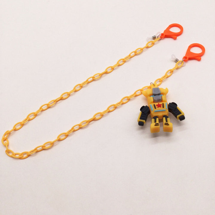 Verspielte Brillenhalterkette mit Robotermotiv Karnz