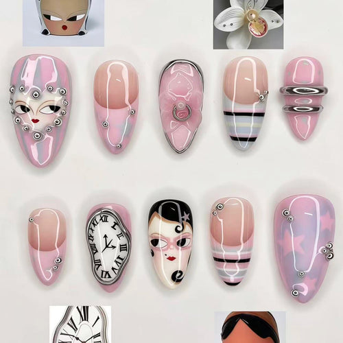 Dekoratives Press-On Nagelkunst-Kit