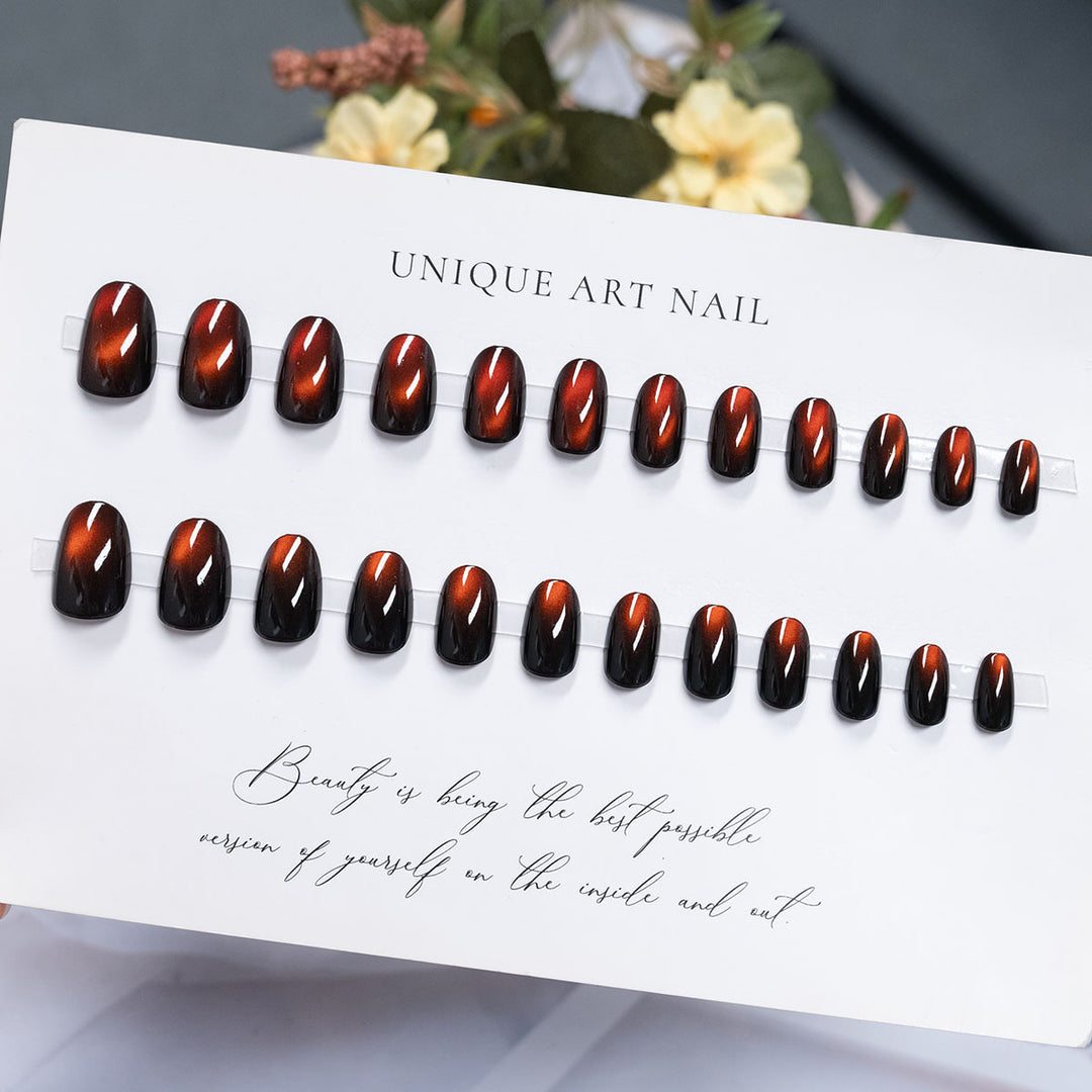Glänzendes, langanhaltendes Press-On-Nagelset