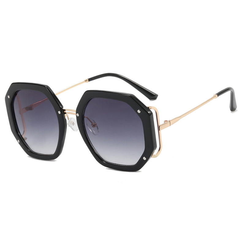Damen stilvolle achtkantige Sonnenbrille mit UV-Schutz und elegantem Gestell Karnz