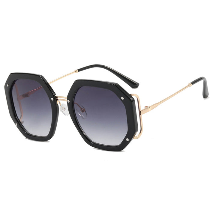 Damen stilvolle achtkantige Sonnenbrille mit UV-Schutz und elegantem Gestell Karnz