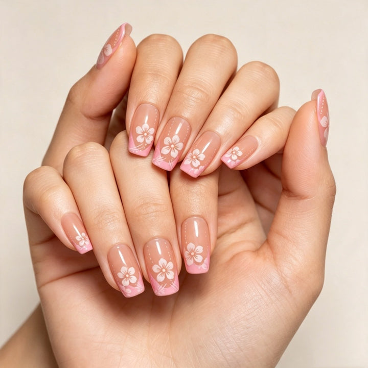 Blumenmuster Press-On Nagelset Karnz 1787395178