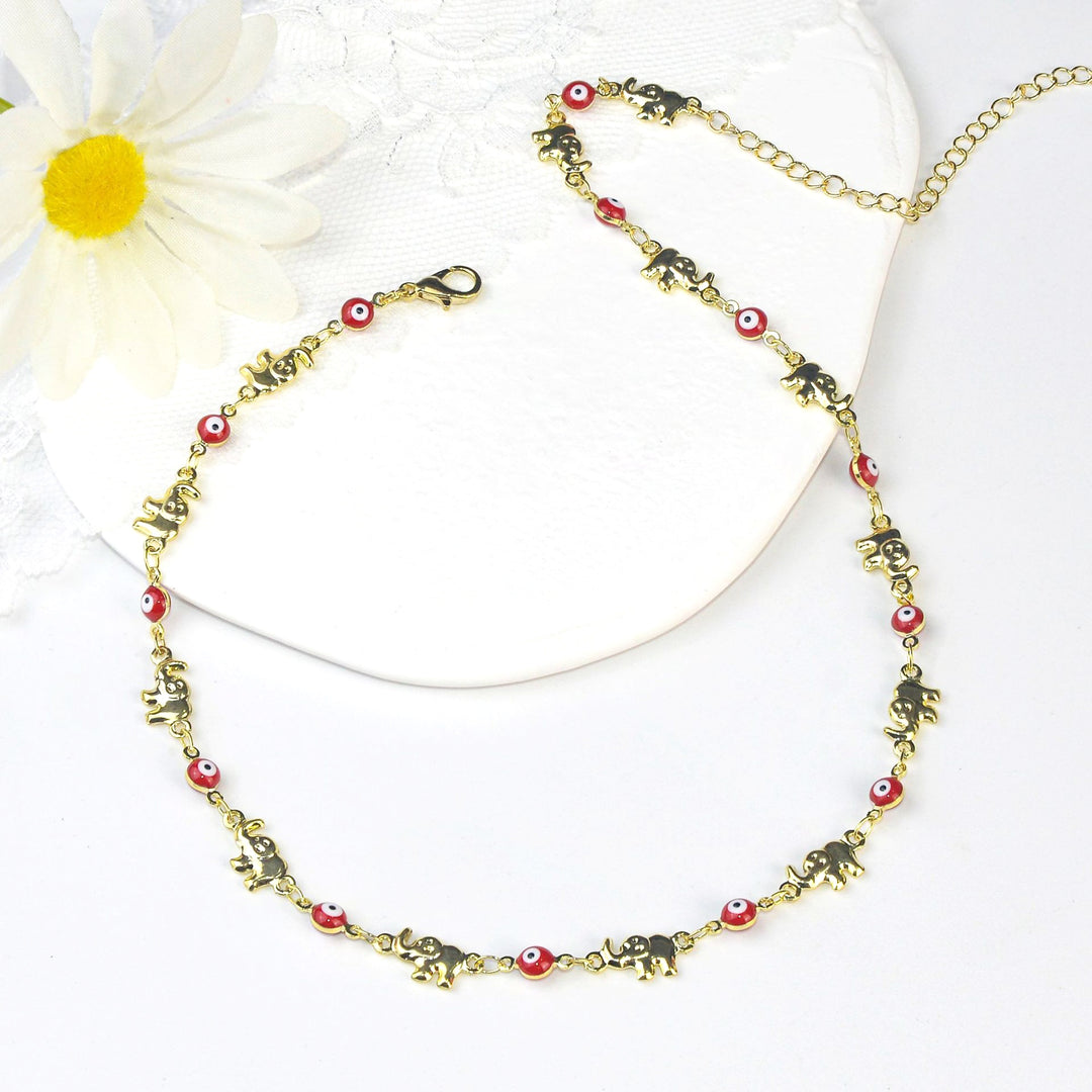 Bunte Elefant Charm Brillen Kette Karnz