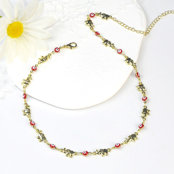 Bunte Elefant Charm Brillen Kette Karnz