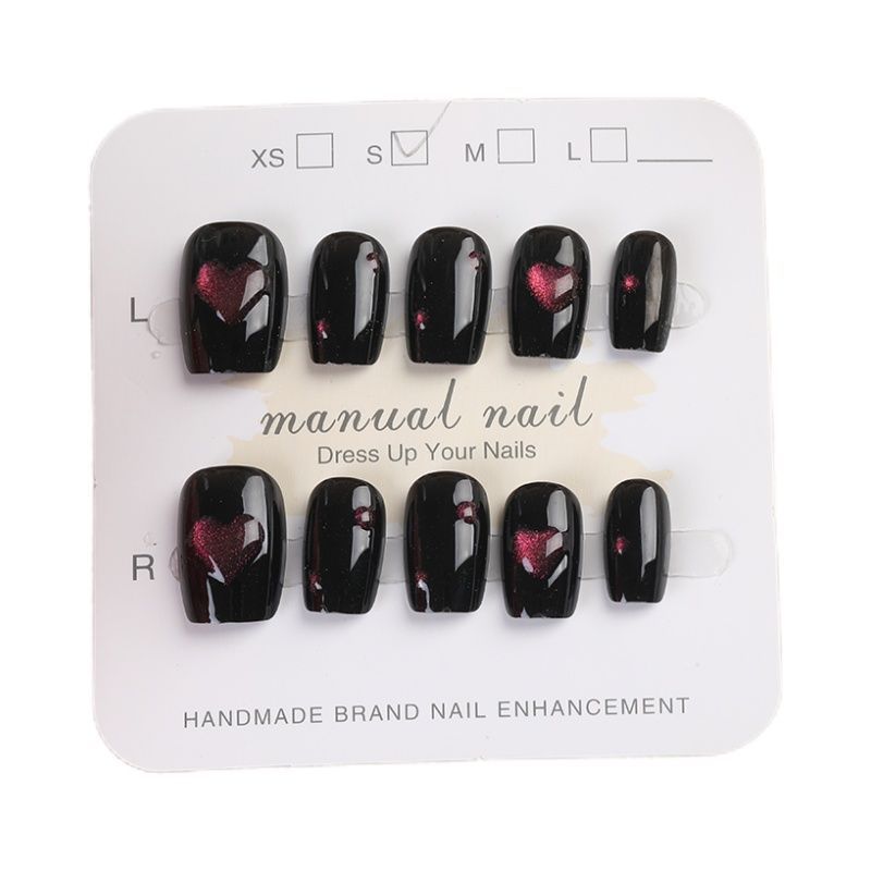 Herz Muster Druck-on-Nagelset Karnz