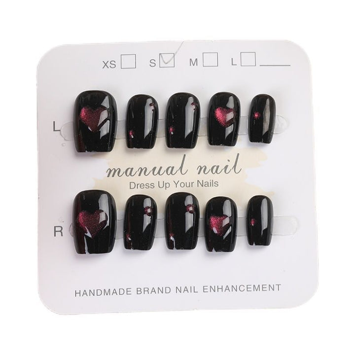 Herz Muster Druck-on-Nagelset Karnz