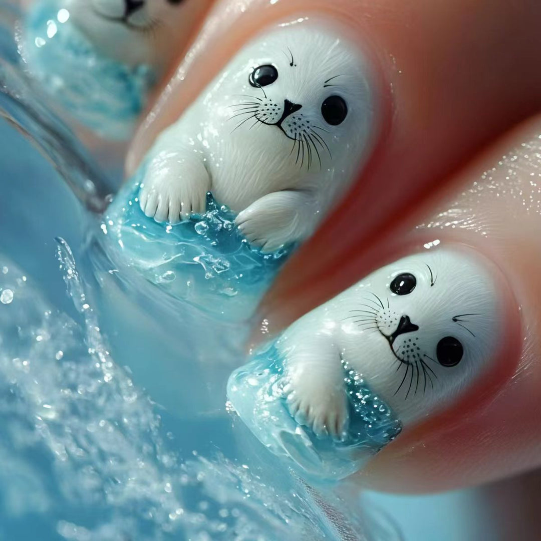 3D Seal-Themen-Nagelkunst Karnz