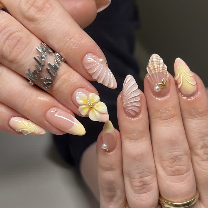 3D Floral Design Stiletto Nail Art Extensions Karnz