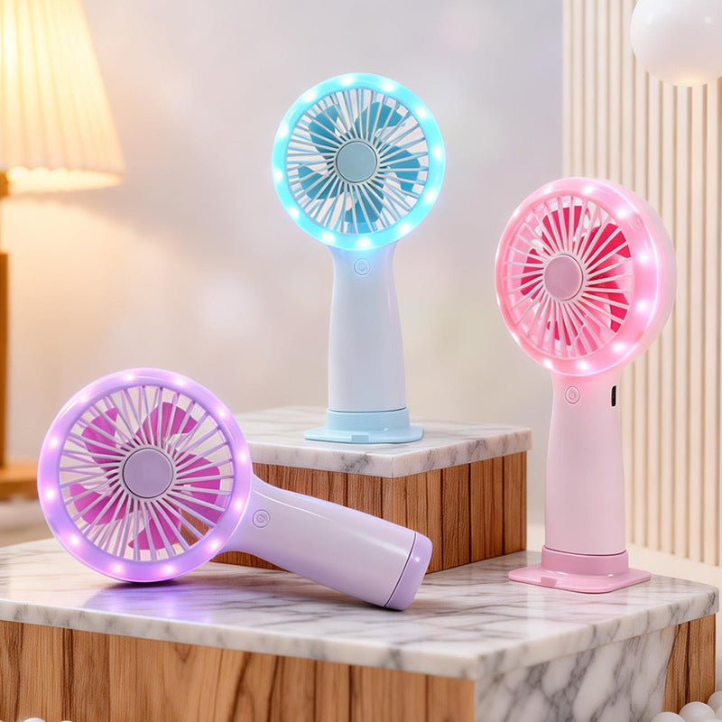 Damen Tragbarer Handventilator mit LED-Licht und USB-Anschluss Karnz