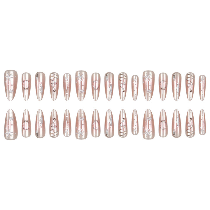 Premium Stiletto Press-On Nägel mit elegantem gefrostetem Design Karnz