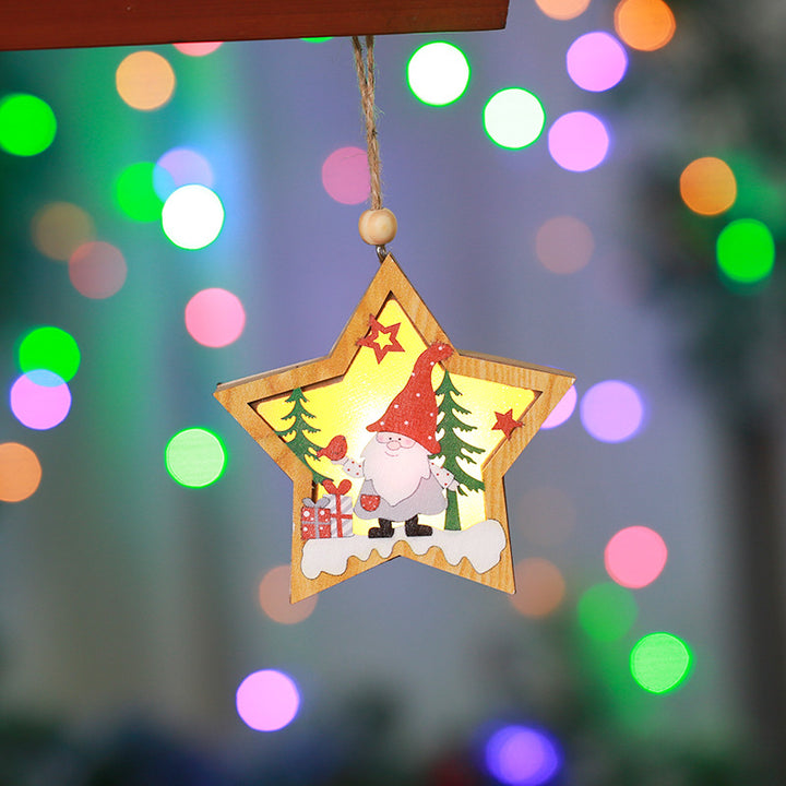 Dekorativer Holzstern mit Weihnachtsmotiv Karnz