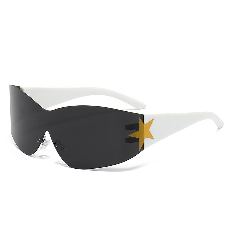 Sleek Shield Sonnenbrille mit Sternelement Karnz