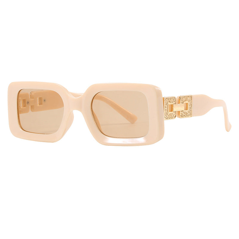 Damen Polygone Sonnenbrille mit glamourösem Verzierungsrahmen Karnz