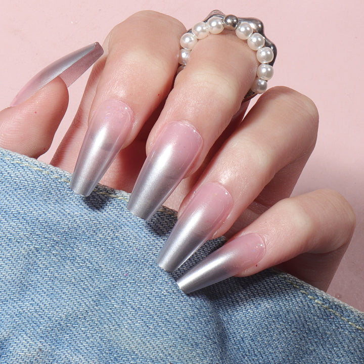 Metallic Stiletto Press-On Nägel Karnz